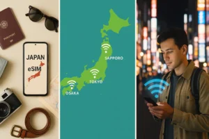 map of japan showing coverage of best eSIMs Japan options